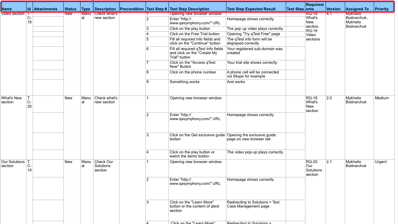 image Import from QTest XLS